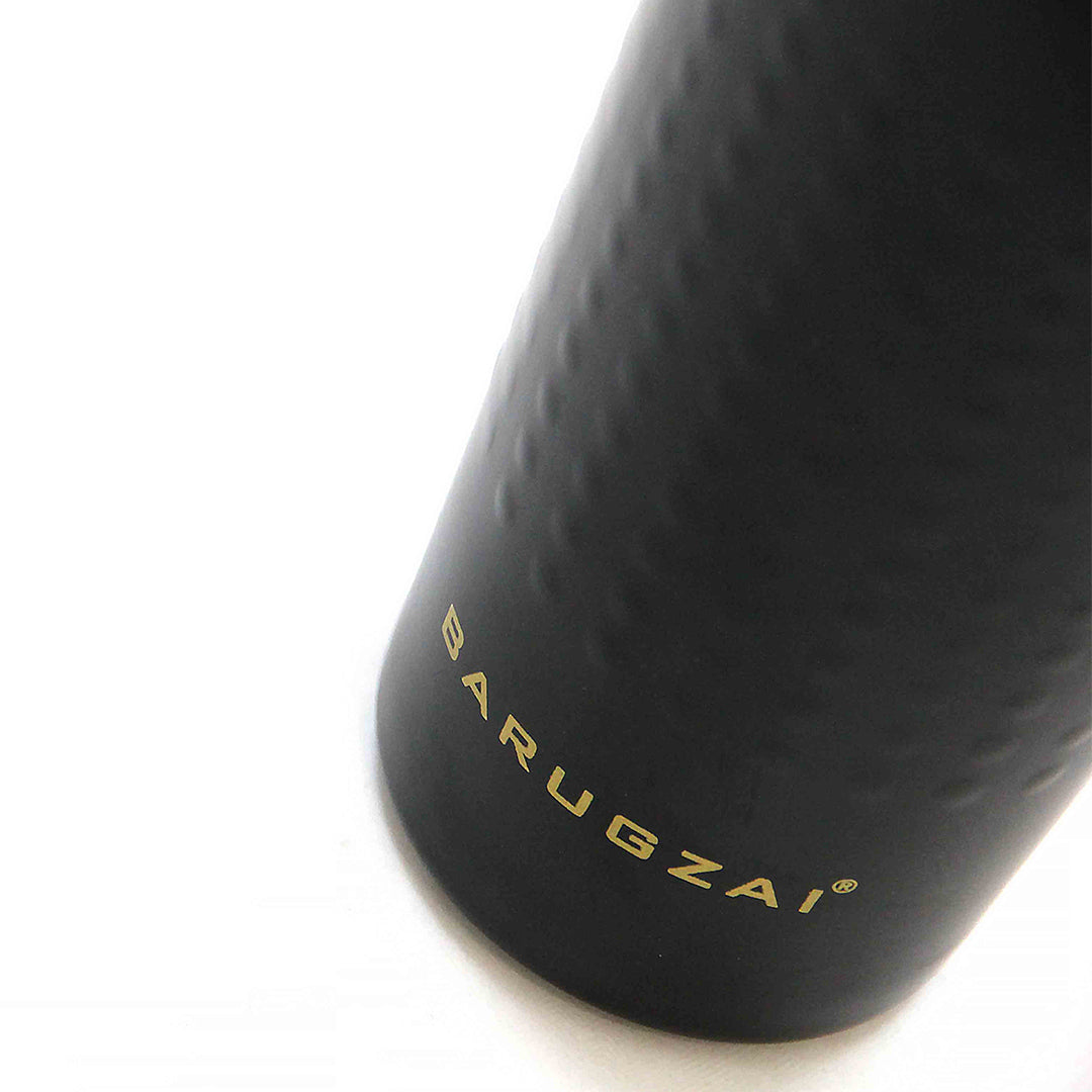 Black Travel mug 400ML bottle with 'Barugzai' branding on a white background.