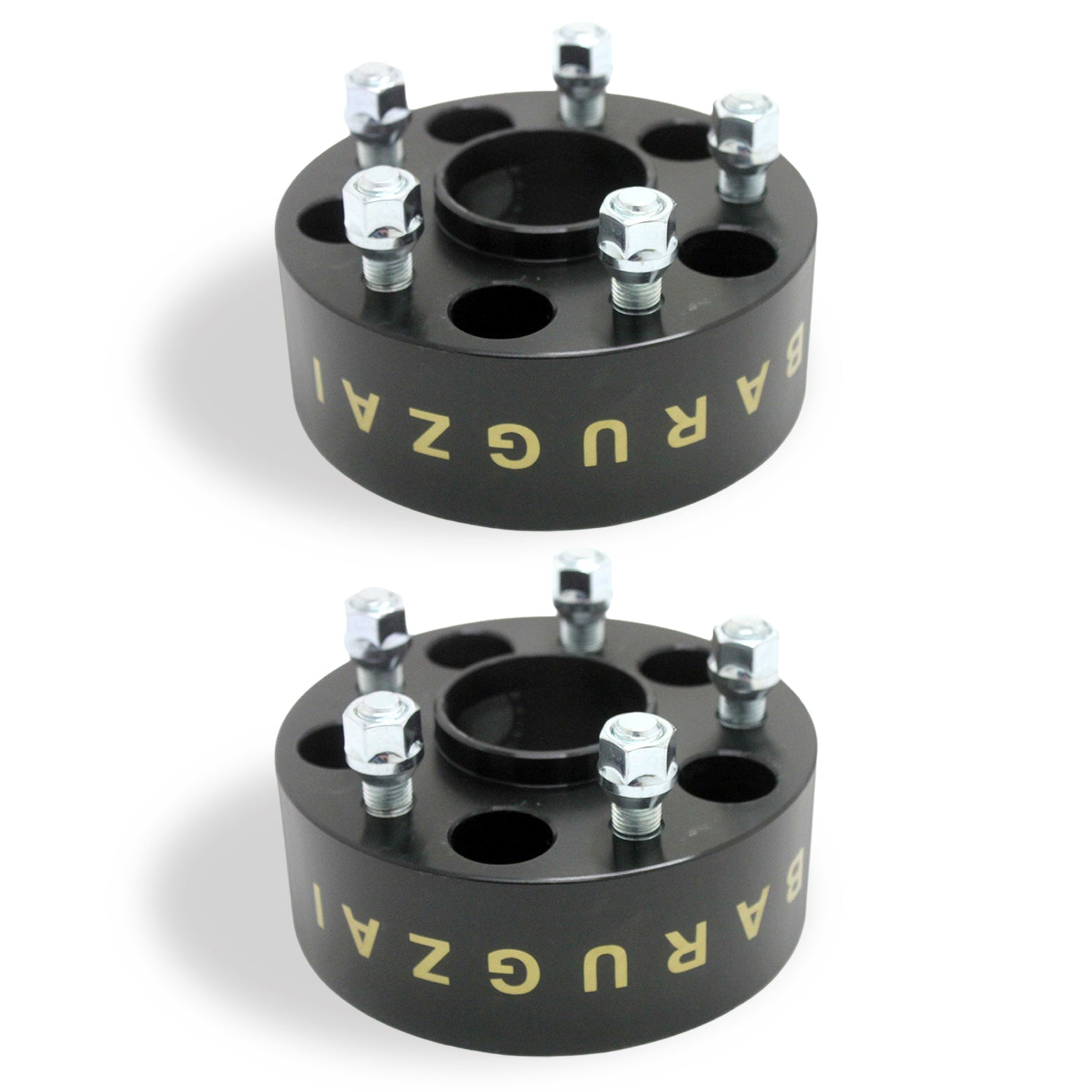 Two black 60MM wheel spacers with 'Barugzai' branding on a white background.