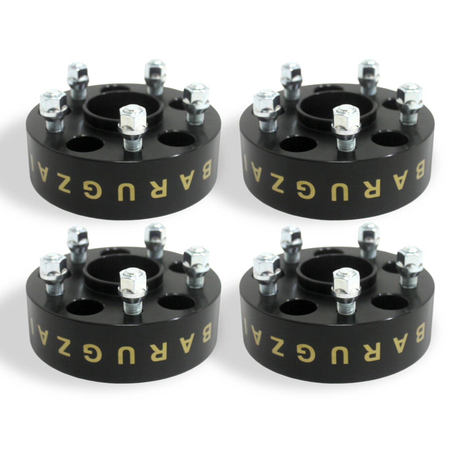 Four black 45MM wheel spacers with 'Barugzai' branding on a white background.