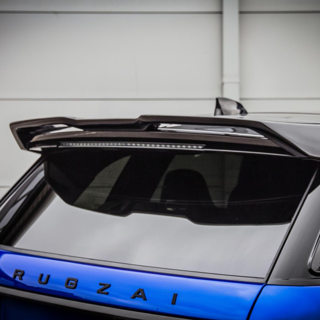 Blue Cabaro II Range Rover Sport – Roof Spoiler and Tailgate Lettering Detail