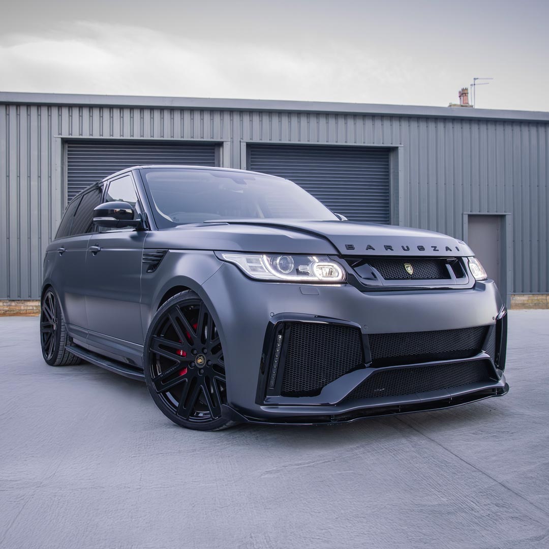 Grey Range Rover Sport L494 with Barugzai Cabaro I Non-Wide kit – hero front view