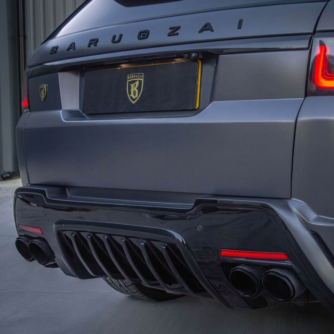 Grey Rear diffuser detail showcasing Barugzai Cabaro I Non-Wide Bodykit’s sculpted finish