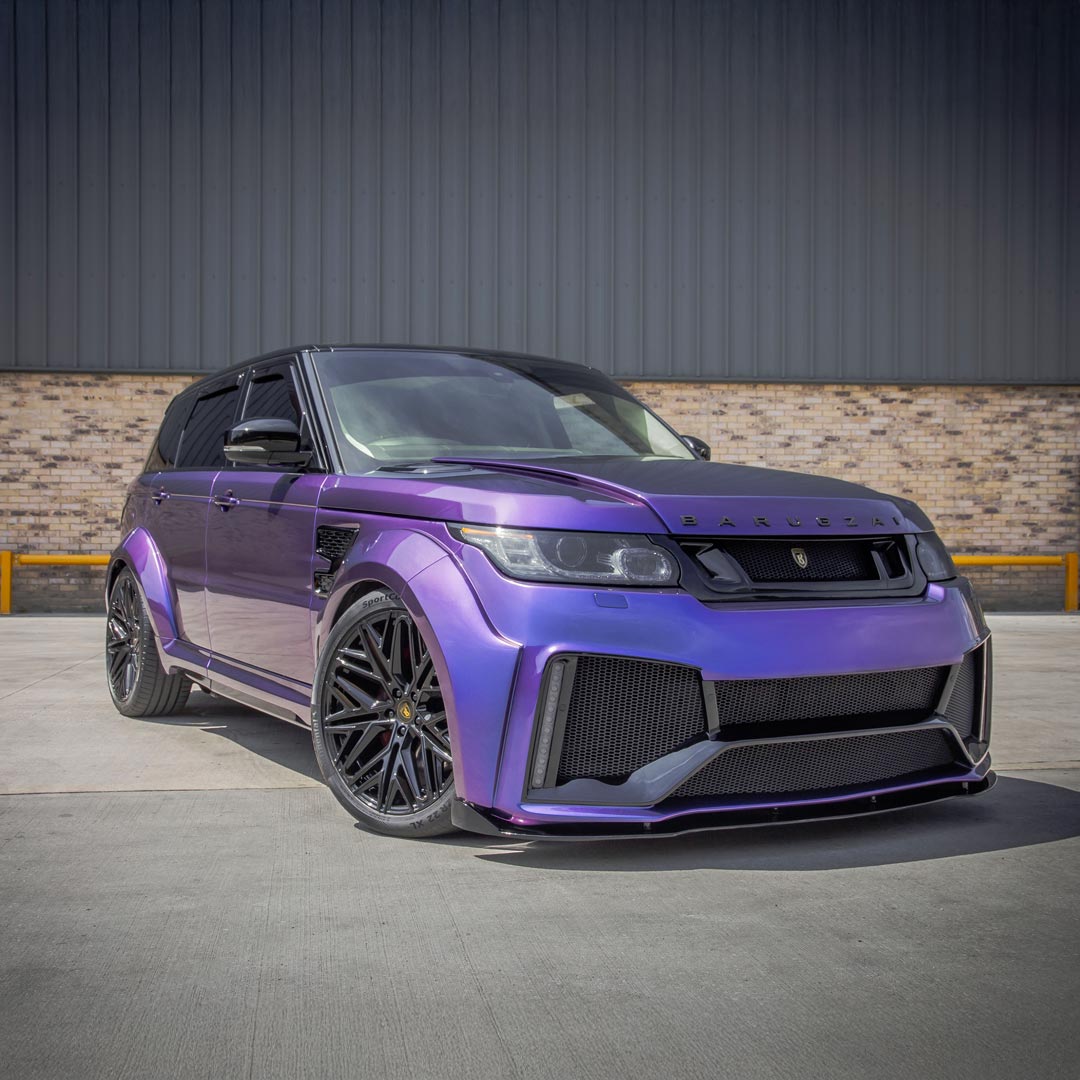 Purple Hero angle of Range Rover Sport Cabaro I Bodykit showcasing dynamic lines and powerful presence.