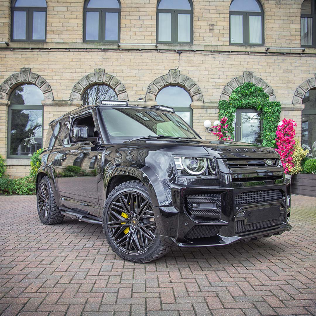 Black Defender 90 Falcon Body Kit – Aggressive Front Quarter Dynamic Angle