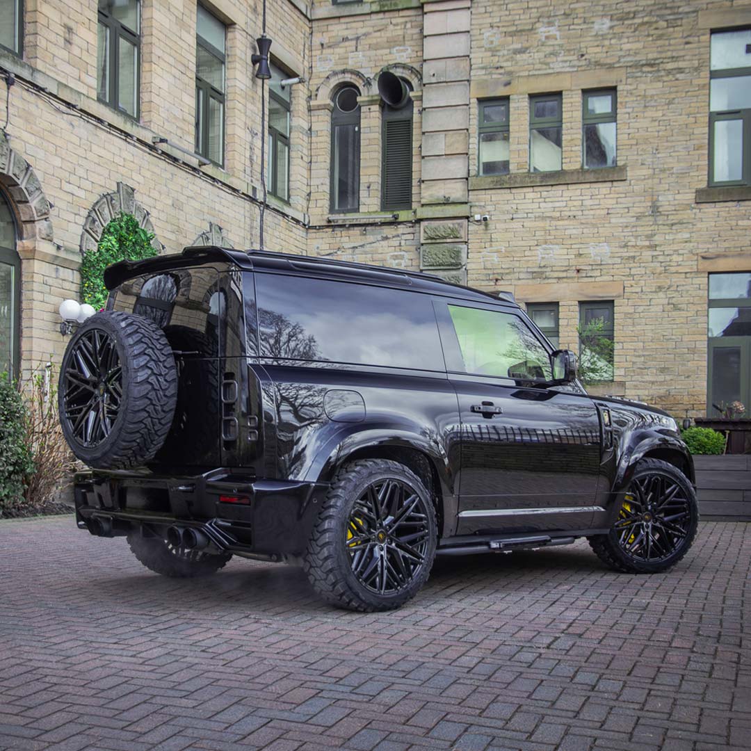 Black Land Rover Defender 90 Falcon Body Kit – Rear Quarter Hero Angle
