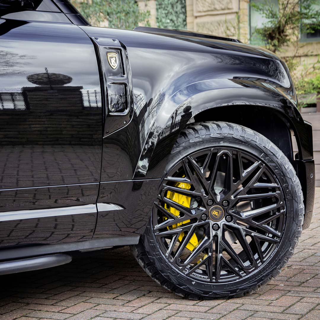 Black Land Rover Defender 90 Falcon Kit – Side Vent and Panel Styling Detail