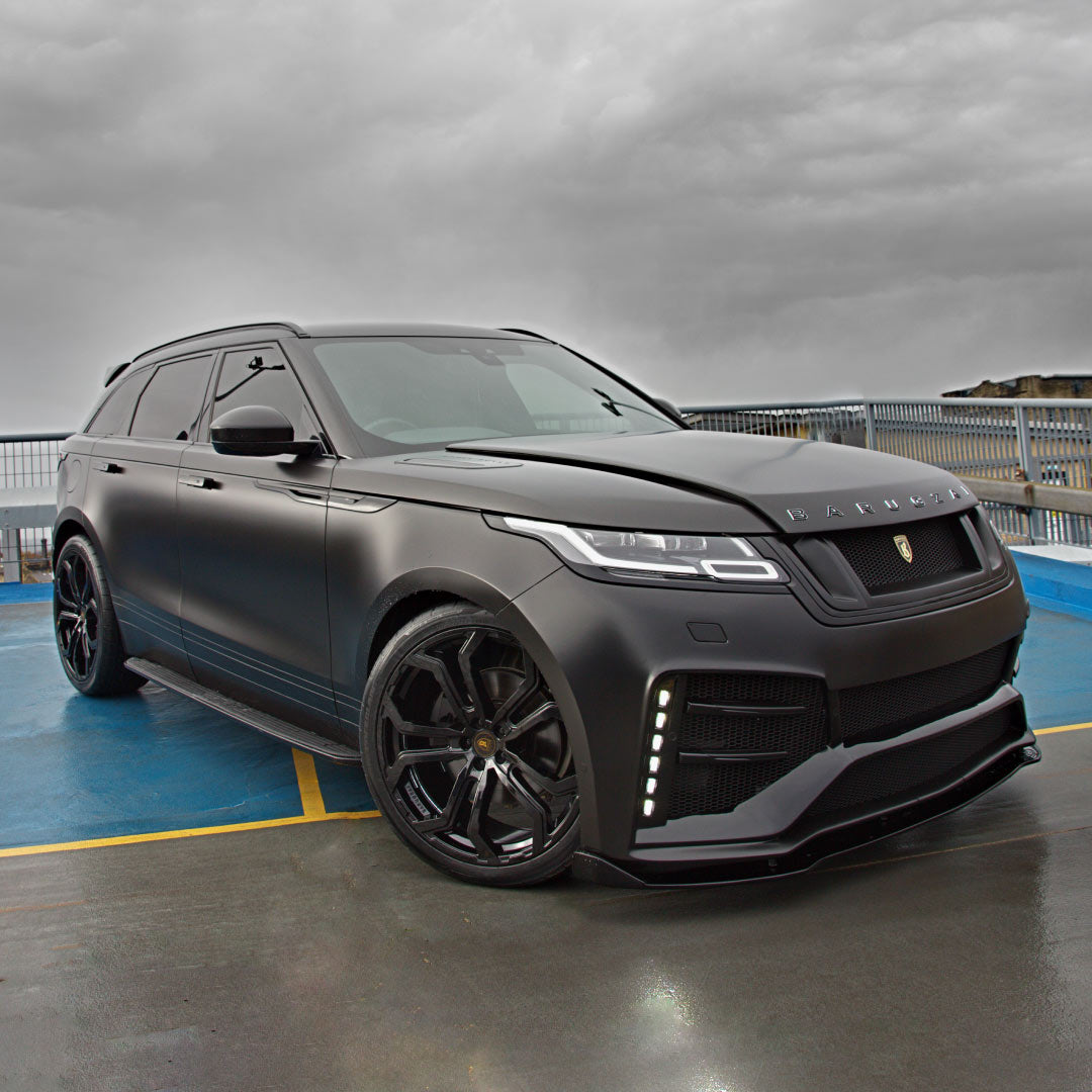Barugzai Opium in gloss black, fitted to Barugzai Huntess for the Range Rover Velar L560 build.