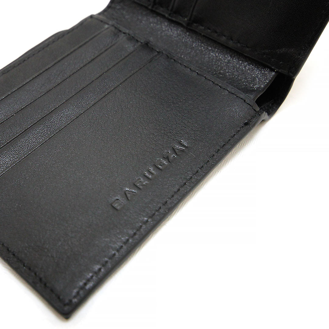 Interior view of Barugzai leather wallet showing card slots and lining