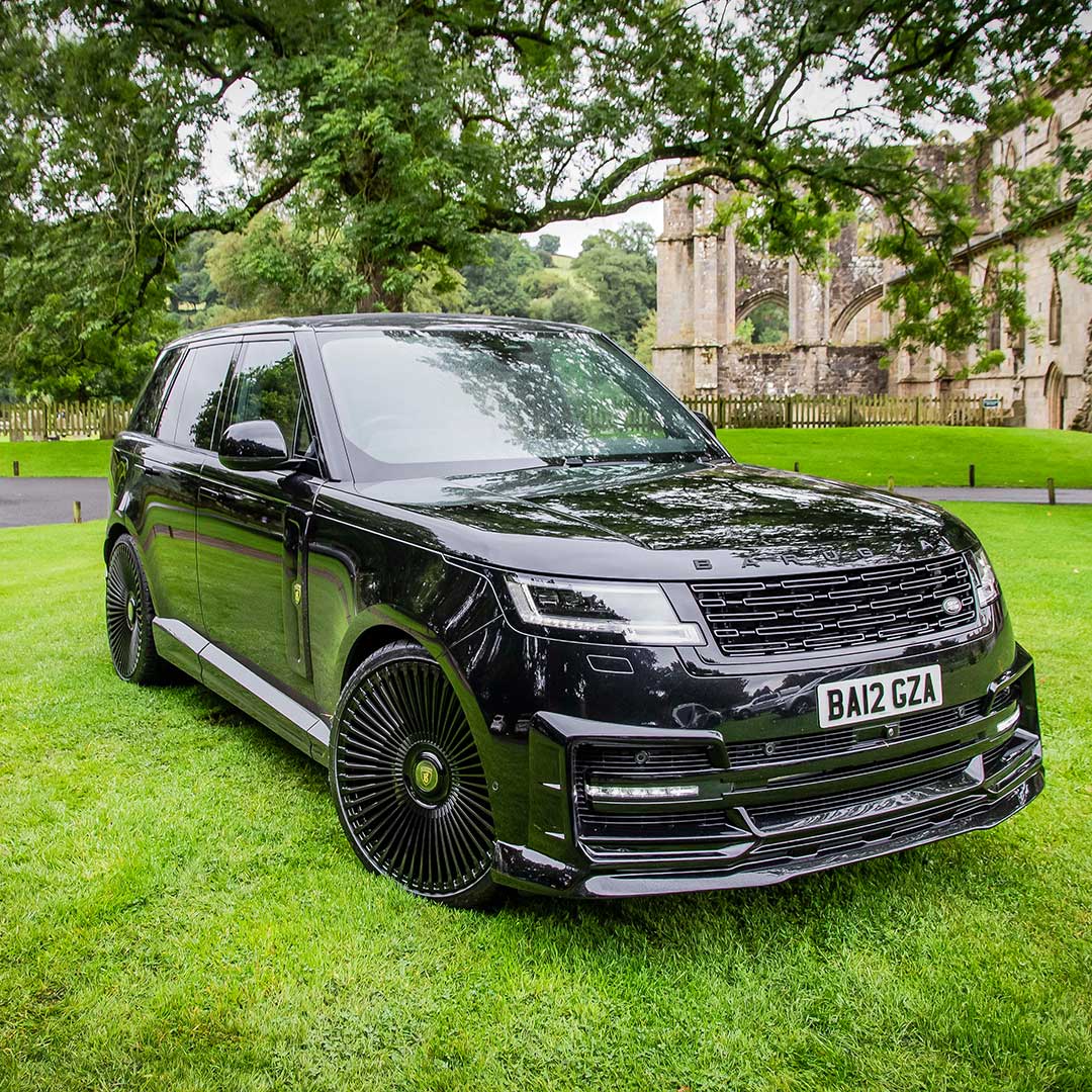 Black Luxury Range Rover L460 upgraded with Barugzai Nebula Body Kit – front three-quarter angle