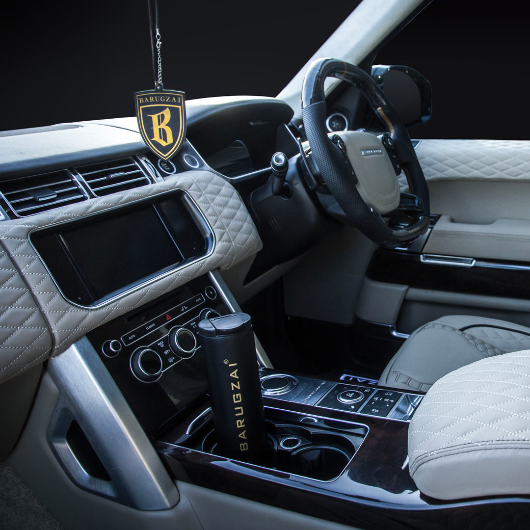 Barugzai air freshener hanging inside luxury vehicle interior