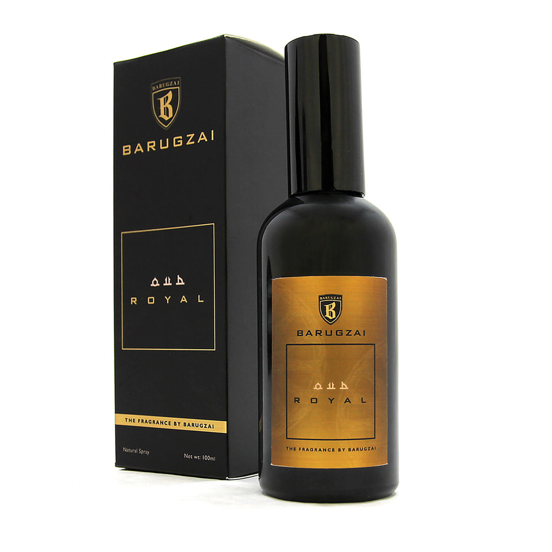 Barugzai Oud Royal premium fragrance bottle with branded box packaging