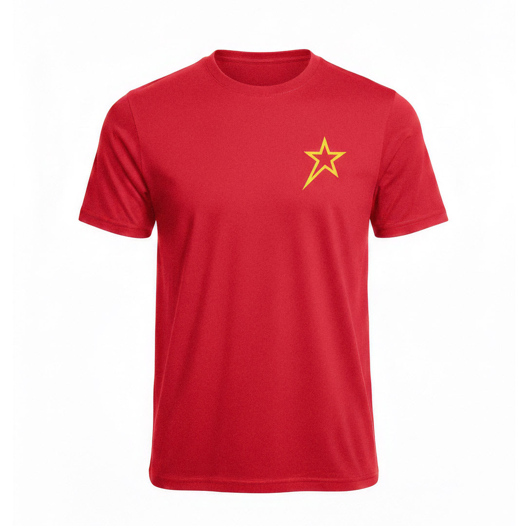 Barugzai Essentials B-Star lightweight red t shirt gold chest logo