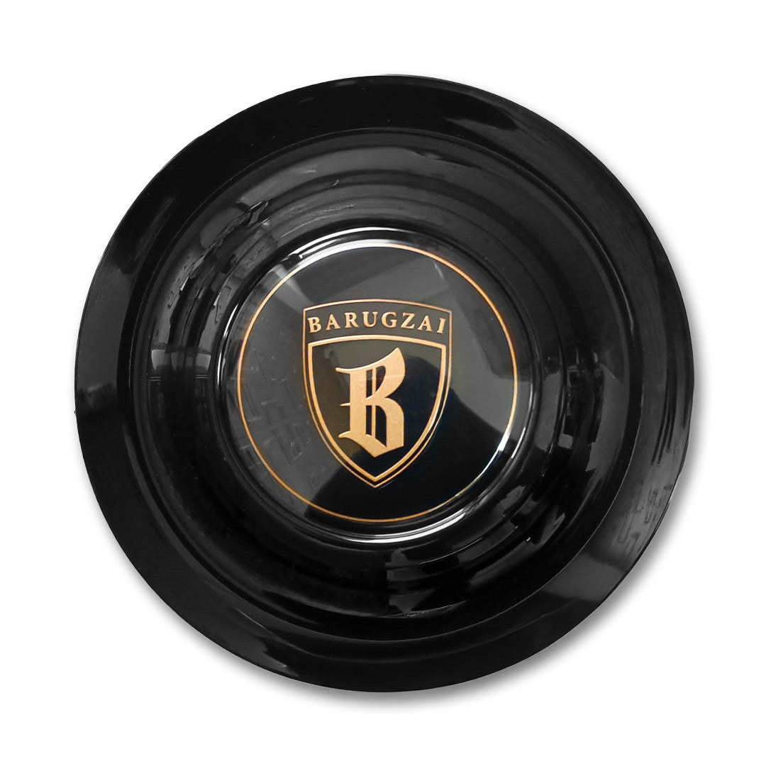 Barugzai Gravity centre cap gloss black finish with gold shield emblem