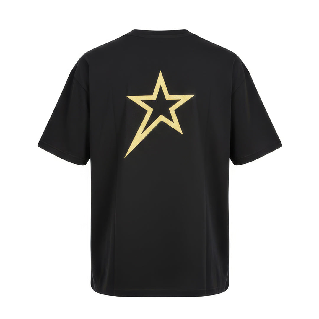 Barugzai B-Star black streetwear t-shirt rear star graphic 250gsm