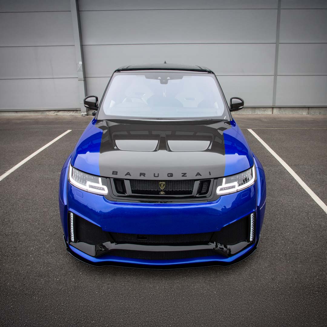 Blue Range Rover Sport Cabaro II – Front Grille, Lettering and Bonnet Detail