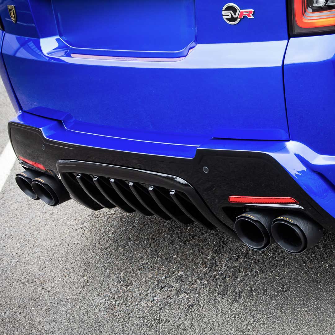 Blue Cabaro II Range Rover Sport – Roof Spoiler and Tailgate Lettering Detail