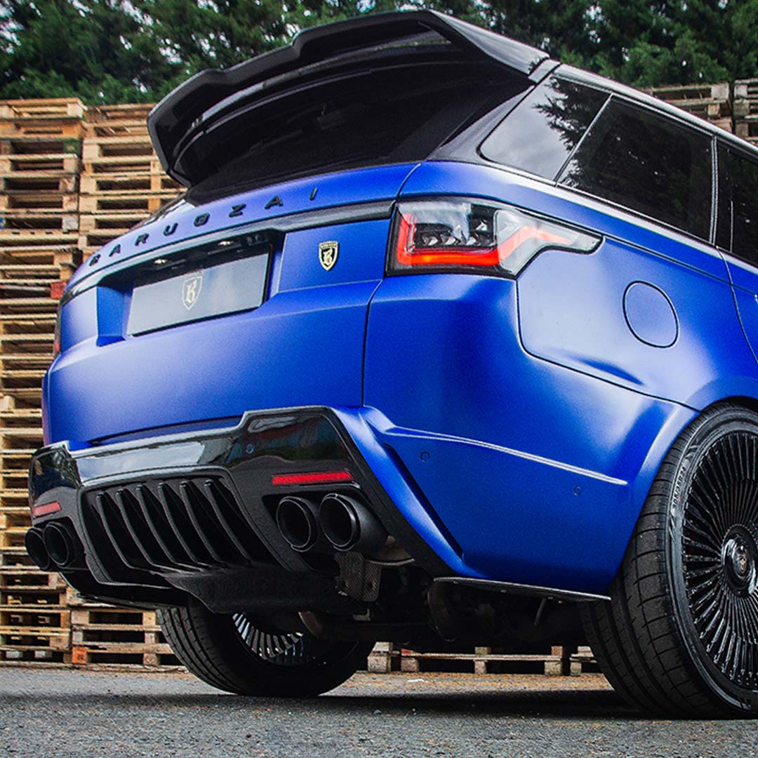 Blue Range Rover Sport Cabaro II Non-Wide Body Kit – Rear Diffuser Styling Detail