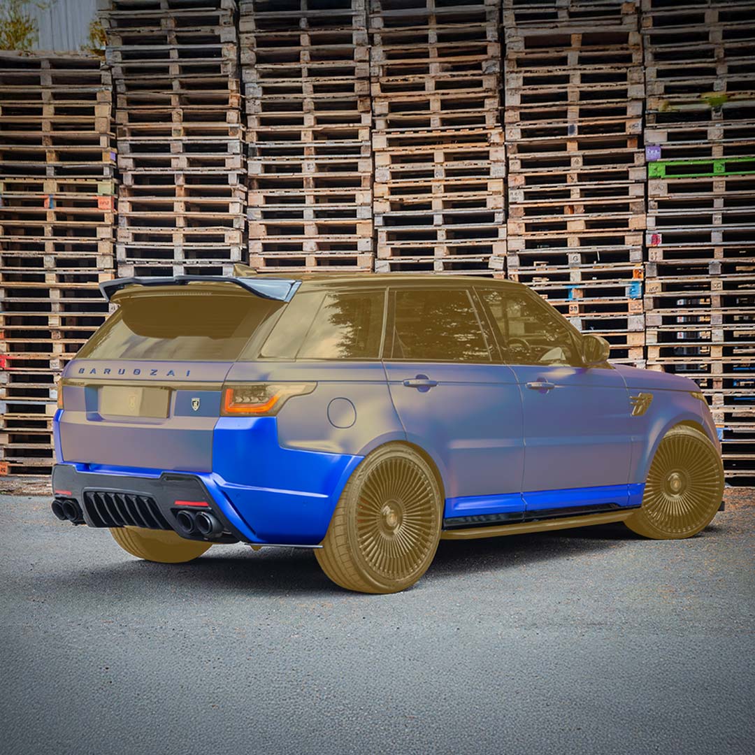 Blue Cabaro II Non-Wide Edition – Range Rover Sport Rear Quarter Hero Angle, components revealed 