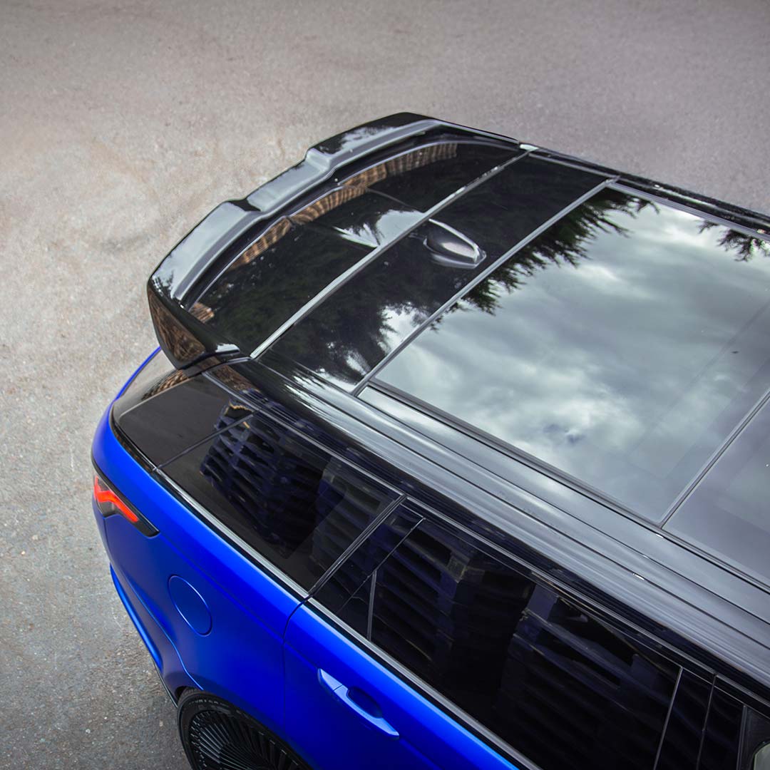 Blue Cabaro II Non-Wide Range Rover Sport – Roof Spoiler and Tailgate Branding Detail