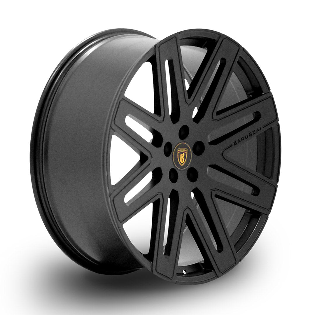 Barugzai EXEL 24 inch alloy wheel gloss black angle studio shot