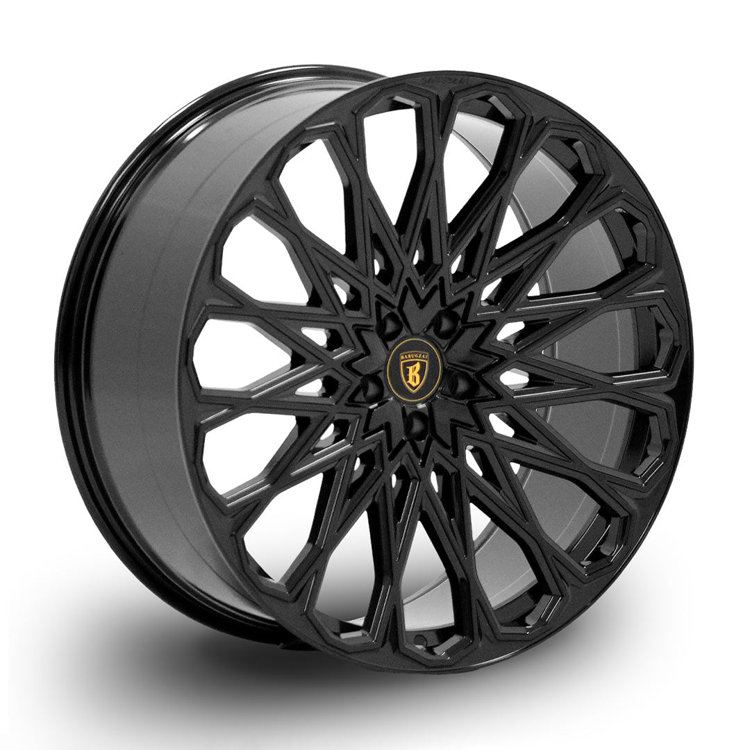 Barugzai Majestic 24 inch alloy wheel gloss black angle studio shot
