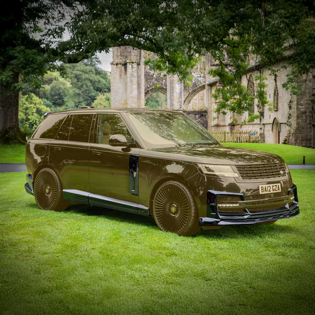 Black Range Rover L460 with Barugzai Nebula Body Kit – highlighted body kit components front quarter view