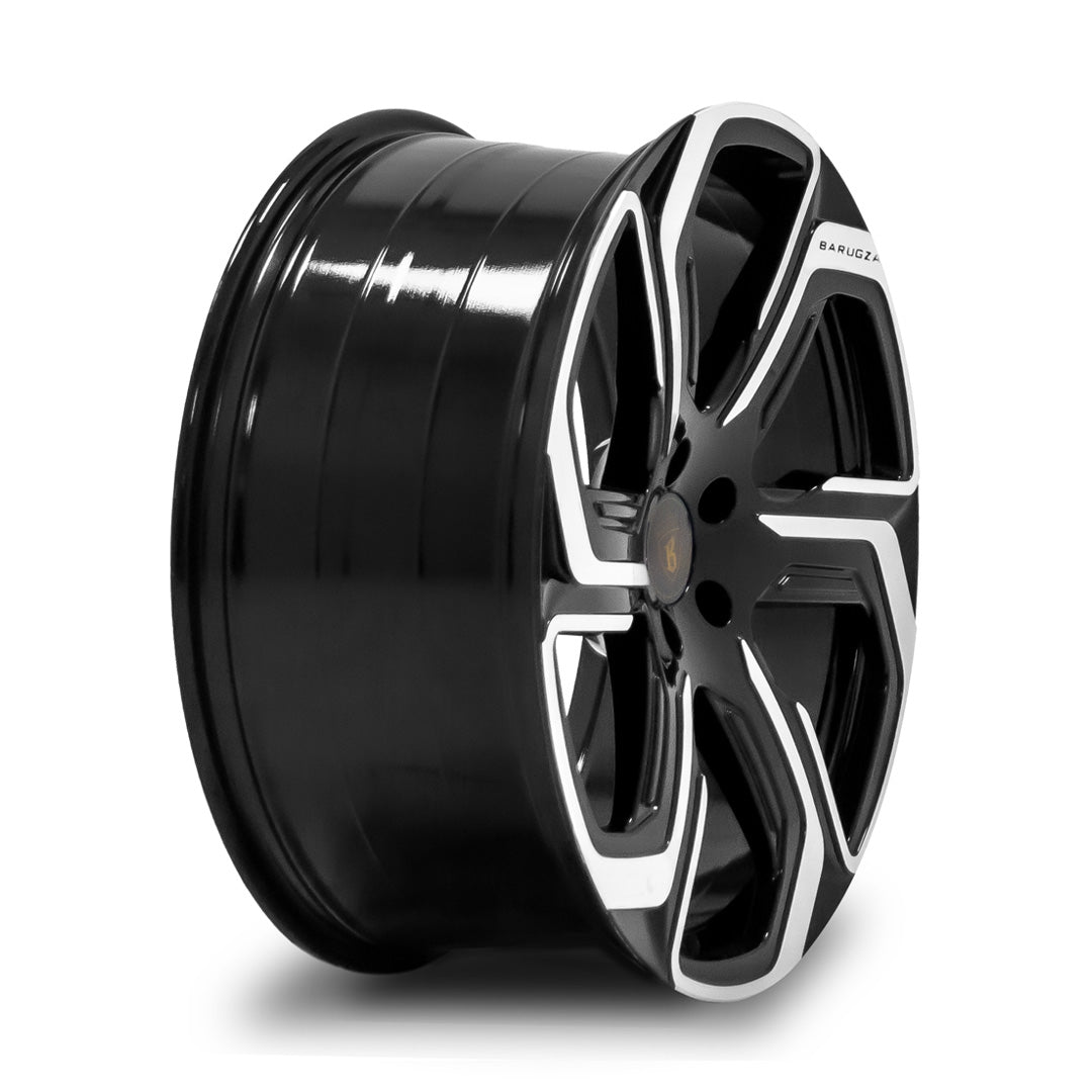 Deep concave profile of Barugzai Sabre 22 inch wheel showing sculpted spoke depth