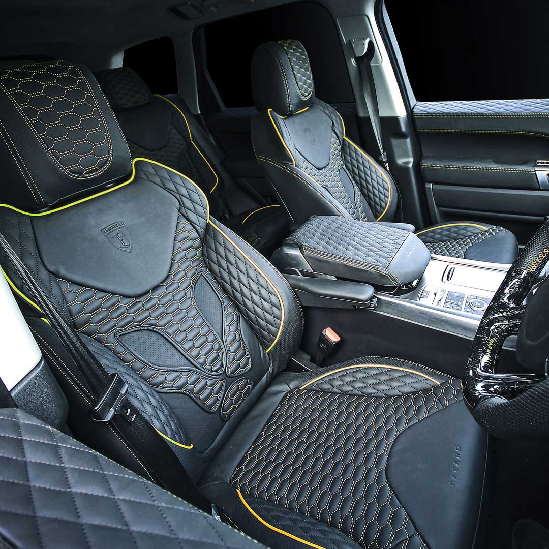 Barugzai Wildcat Xpressions interior front seats in Nappa leather with quilted tetra-comb stitching – Range Rover Sport L494